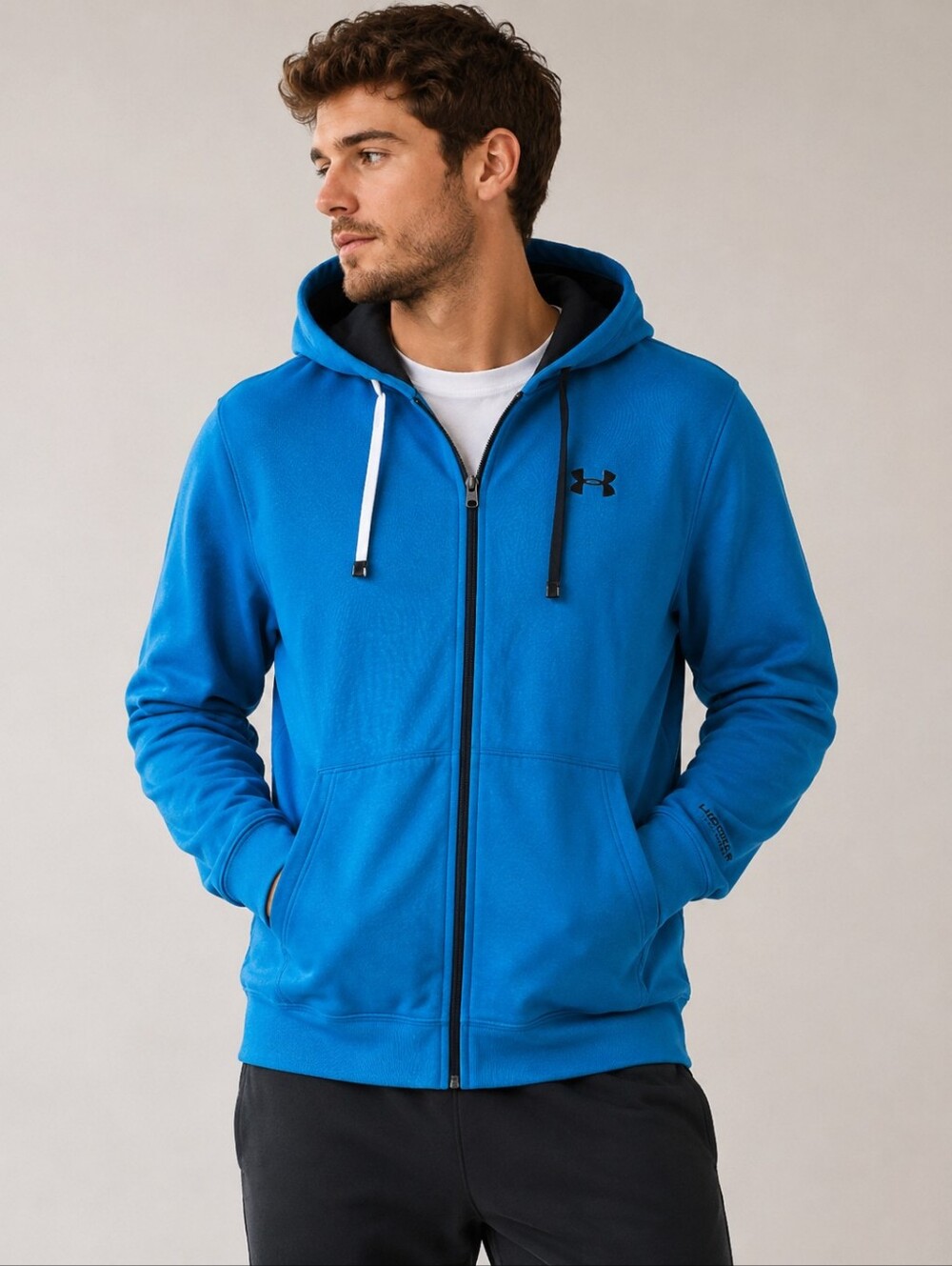 💙 Under Armour Bright Teal Full-Zip Hoodie with Black Lining